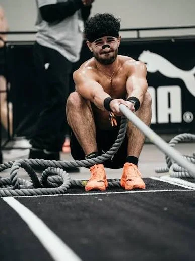 Joe Lattarulo sled pull — HYROX conditioning at Rutan Athletic Club